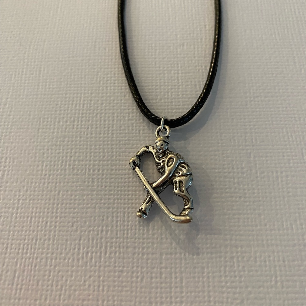 Hockey Player Cord Necklace